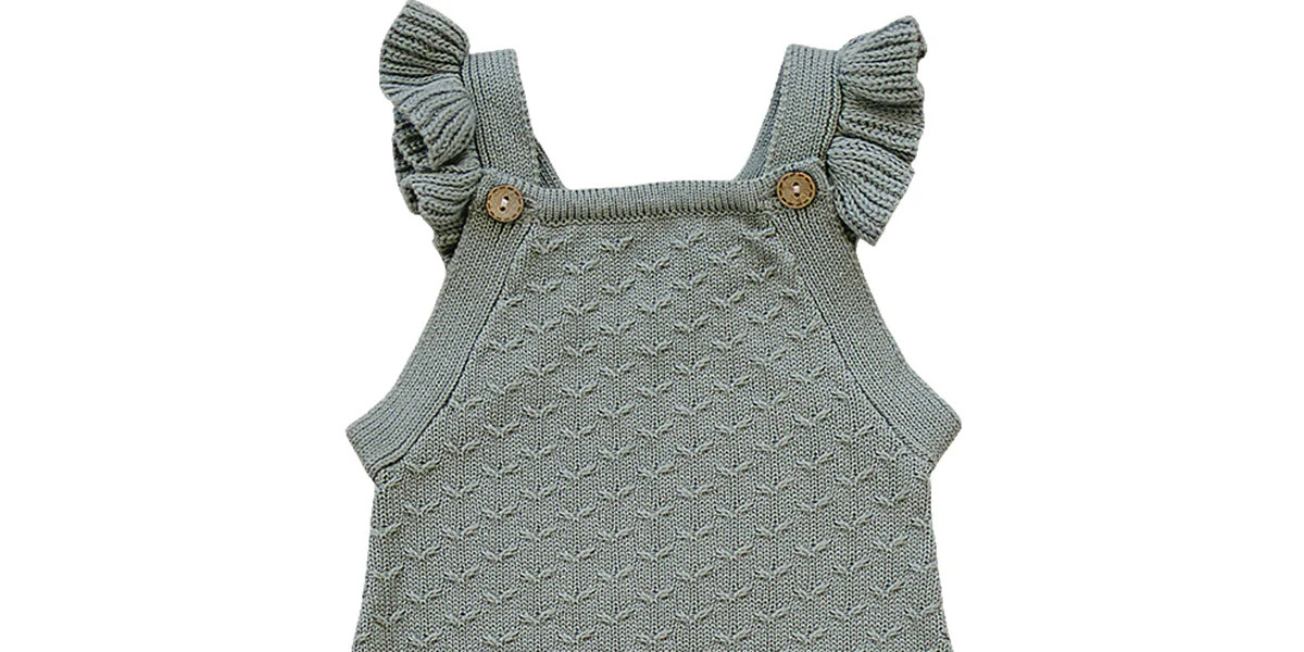 Mebie Baby Ruffle Knit Overalls for Infants and Toddlers: Sizes 0-3 Months to 2 Years | Mebie Baby