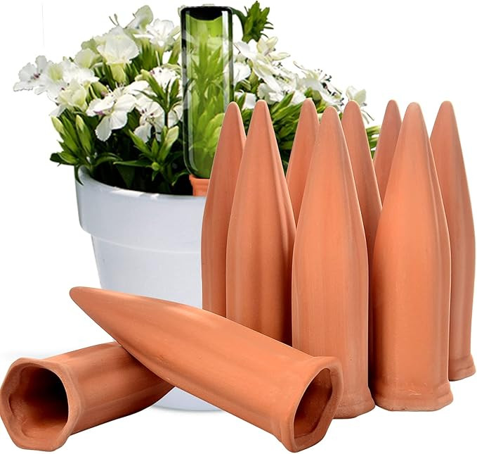 Ceramic Plant Waterer Terracotta Self Watering Spikes for Vacation or Holiday (10Pack) | Amazon (US)