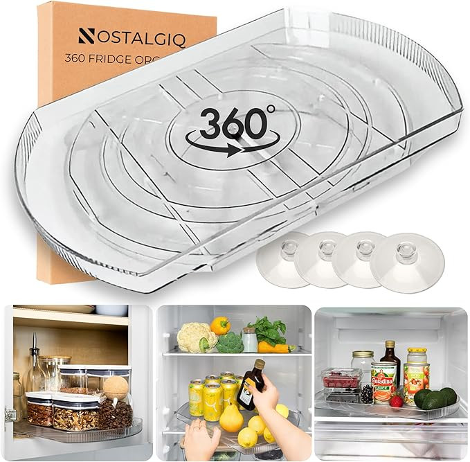 NOSTALGIQ Square Lazy Susan - Refrigerator Lazy Susan Organizer - Rotating Fridge Organizer 16.5x... | Amazon (US)
