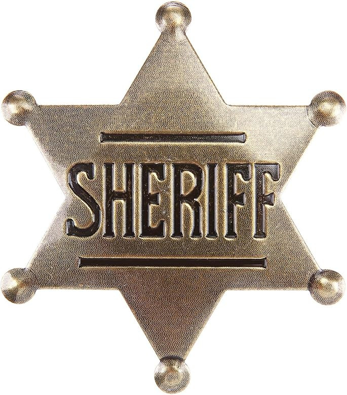 Toy Sheriff Badge for Kids, Metal, Western Deputy Sheriff Badge, Old West Prop, US-AKI-014 (Dark ... | Amazon (US)