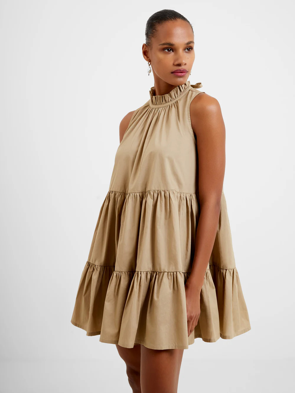 Rhodes Poplin Sleeveless Tiered Dress | French Connection (US)