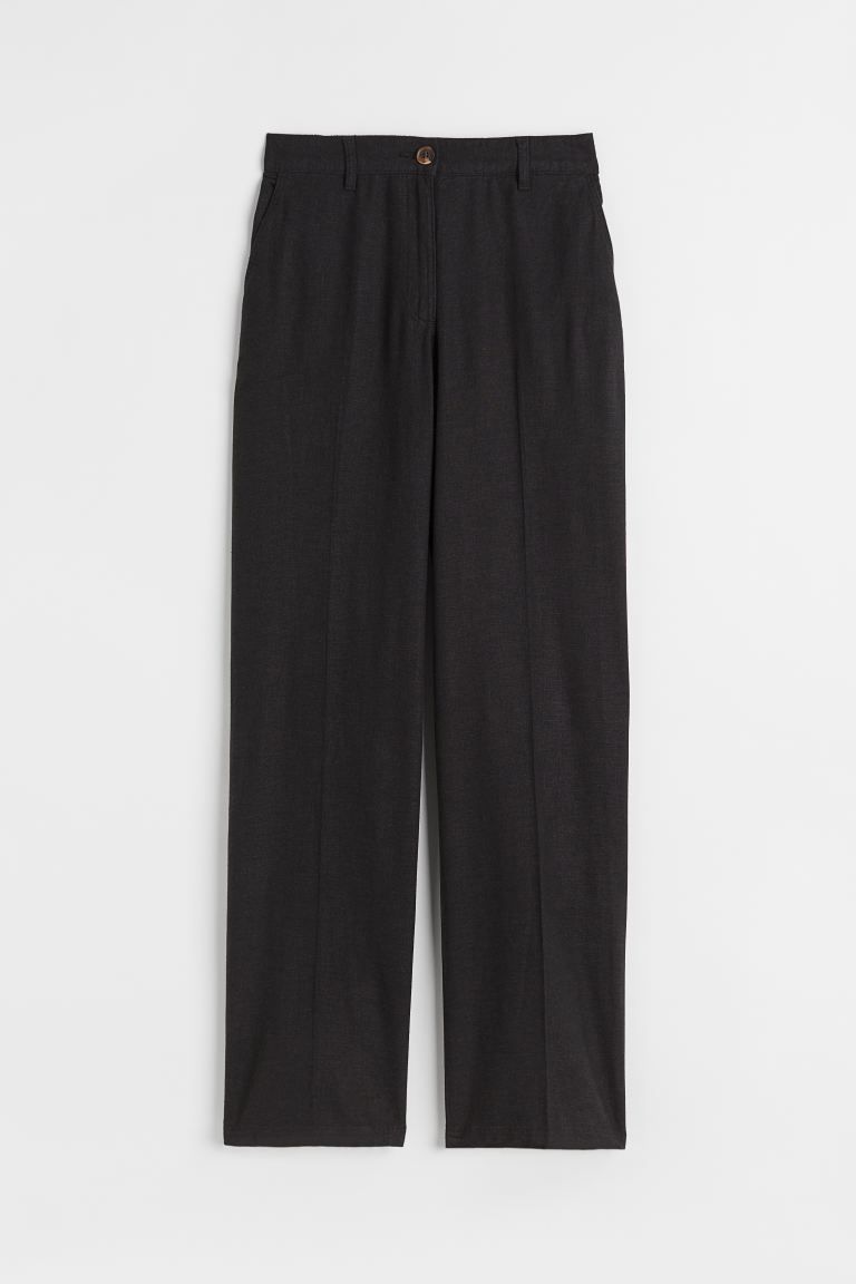 Straight linen-blend trousers | H&M (US + CA)