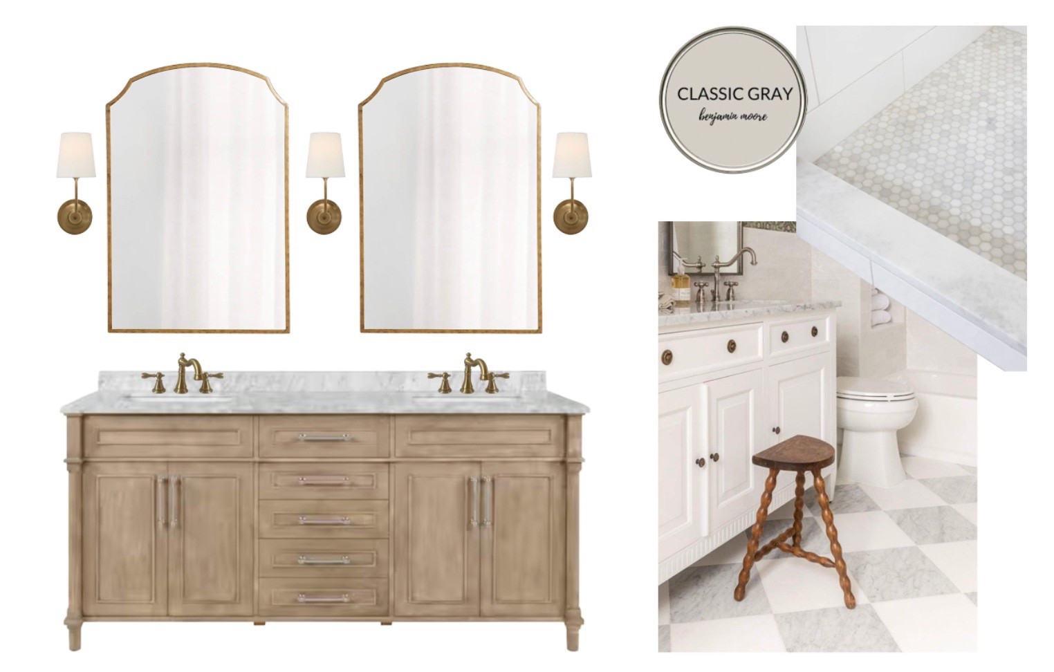 Bathroom Mood Board
#doublevanity #neutralhome 

#LTKHome
