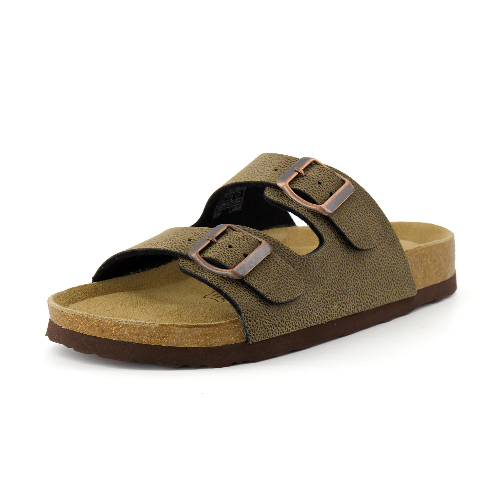 Cushionaire Women's Lane Cork Footbed Sandal – Comfortable Double Buckle Slip-On with Genuine S... | Walmart (US)