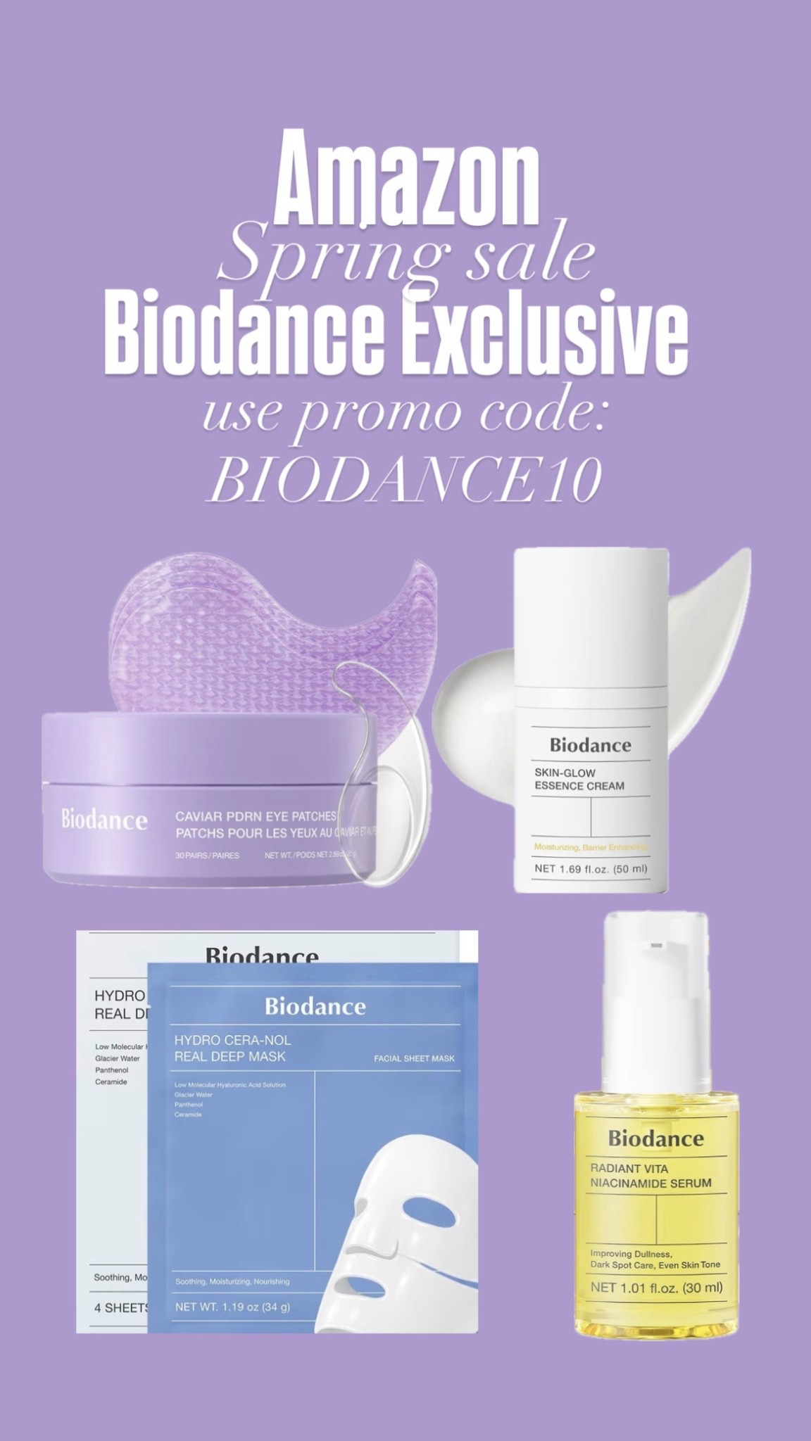 We got an exclusive code!

Use BIODANCE10 for a stackable 10% off select Biodance deals here! 

I know I’m about to stock up! 



#LTKselfcare #LTKgrwm #LTKmorningroutine