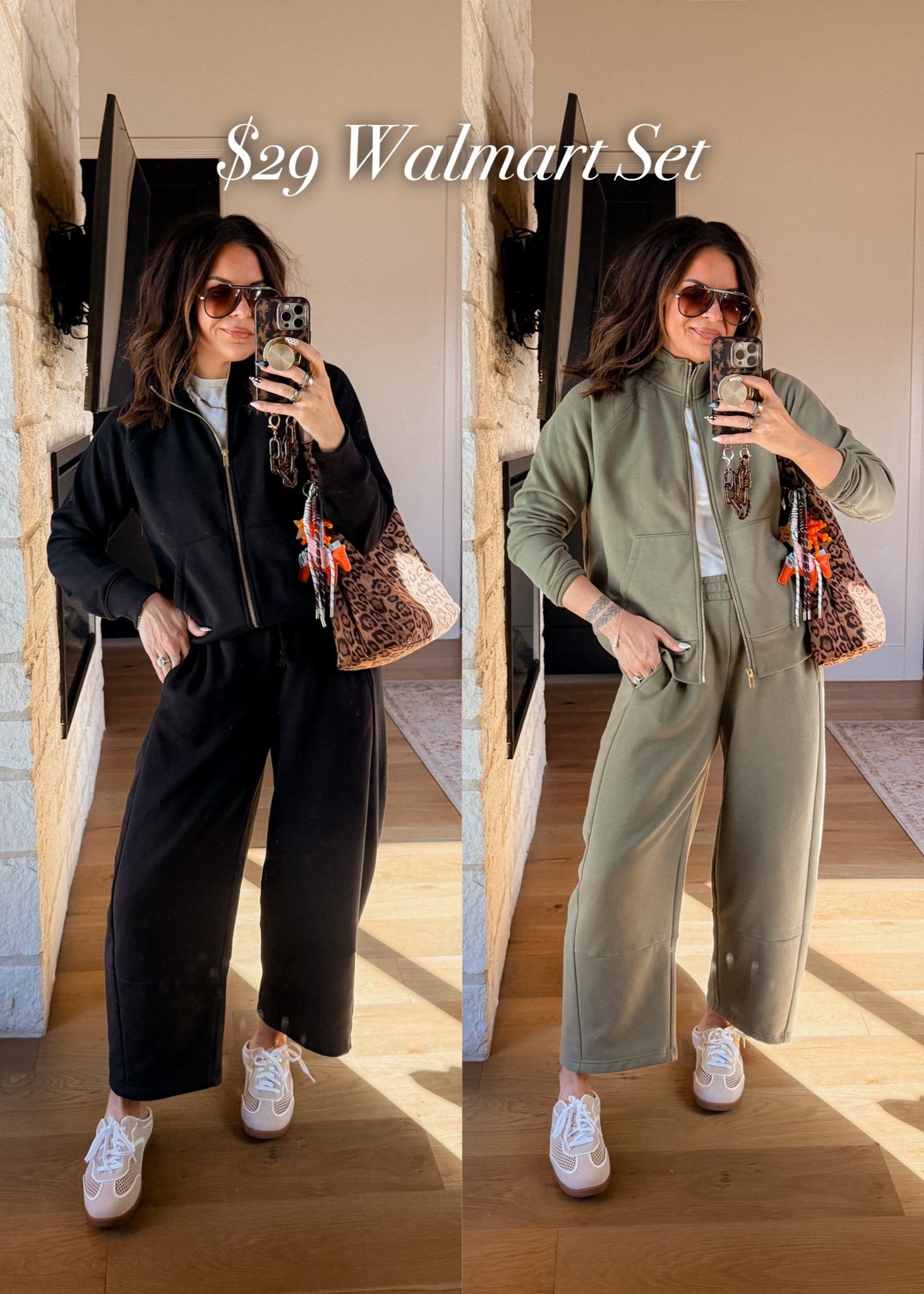 $29 Walmart sets are Devine!
Barrel sweatpants with pockets & gold zipper detail jacket. 
I got the large. 
Tee: XL
Shoes: wearing my true size 

#LTKgrwm #LTKMidsize #LTKootd