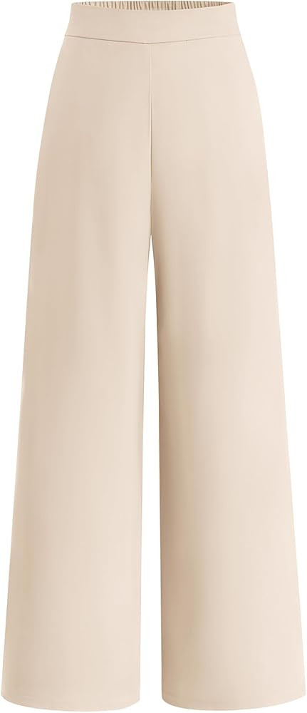 BTFBM Womens Wide Leg Pants Dressy Casual Elastic High Waisted Palazzo Business Lounge Trousers w... | Amazon (US)
