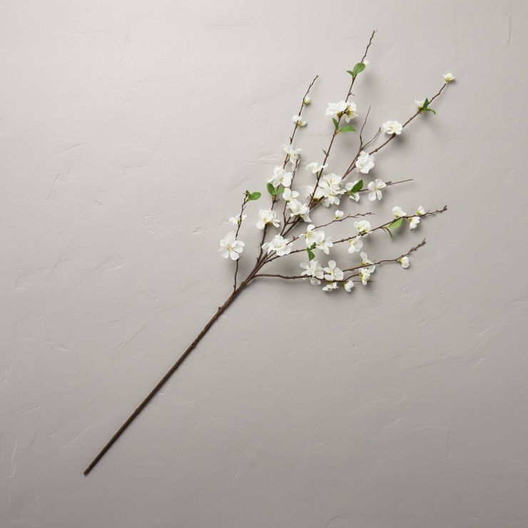 45&#34; Faux White Quince Blossom Branch - Hearth &#38; Hand&#8482; with Magnolia | Target