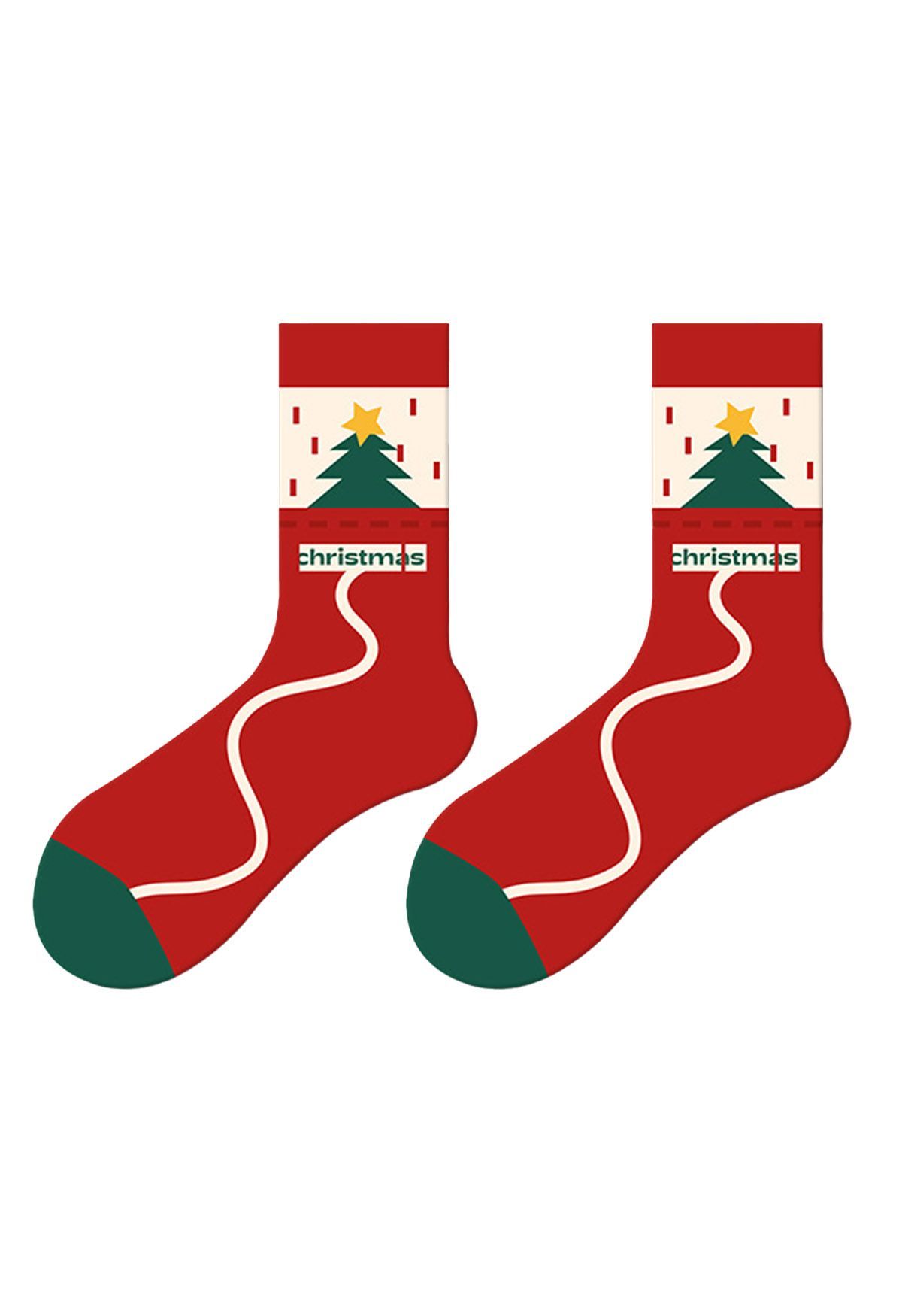 Merry Christmas Crew Socks in Red | Chicwish
