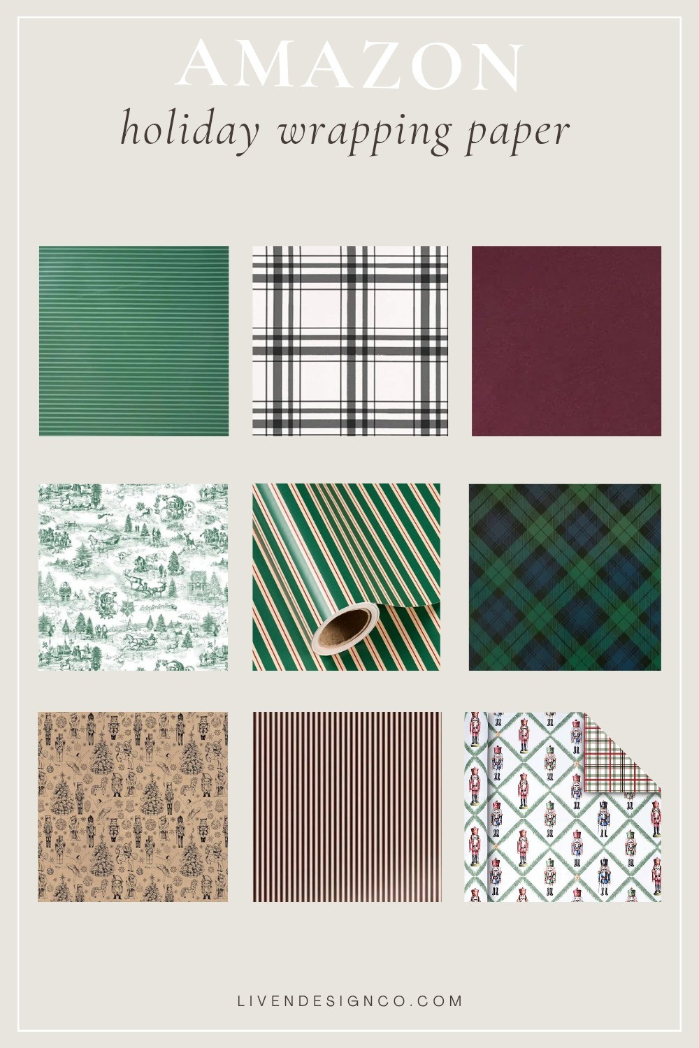 Amazon holiday gift wrap. Holiday wrapping paper. Christmas wrapping paper. Xmas gift wrap. Plaid wrapping paper. Toile wrapping paper. Vintage style wrapping paper. Striped wrapping paper. Hunter green wrapping paper. Textured wrapping paper. Burgundy wrapping paper 

#LTKCyberWeek #LTKHoliday #LTKFindsUnder50