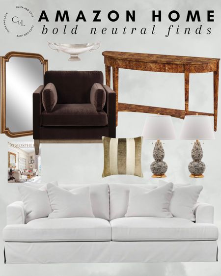 Amazon home bold neutrals! Mixing modern and traditional pieces can elevate your space ✨

Sofa, neutral sofa, neutral home decor, table lamp, lighting, accent pillow, throw pillow. Coffee table book, accent chair, armchair, console, gold mirror, decorative bowl. Bookcase decor, Modern home decor, traditional home decor, budget friendly home decor, Interior design, look for less, designer inspired, Amazon, Amazon home, Amazon must haves, Amazon finds, amazon favorites, Amazon home decor #amazon #amazonhome



#LTKstyletip #LTKfindsunder100 #LTKhome