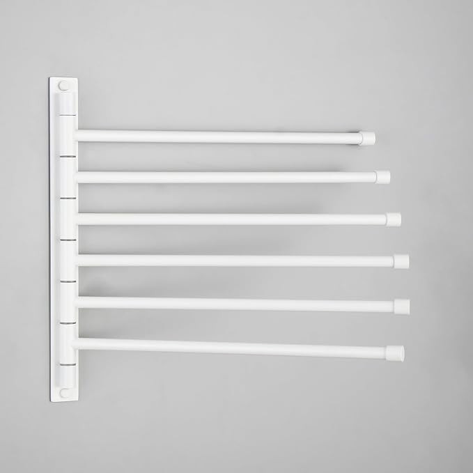 GERZWY Bathroom 6 Arms Swing Arm Towel Bars Wall Mount Bath Towel Rack Hanger Stainless Steel Tow... | Amazon (US)