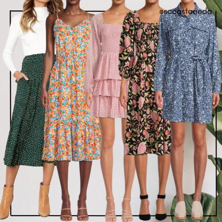 Spring Dresses, Midi Skirts, pink dress, floral print dresses, Walmart Easter clothes

#LTKSeasonal #LTKstyletip #LTKFind
