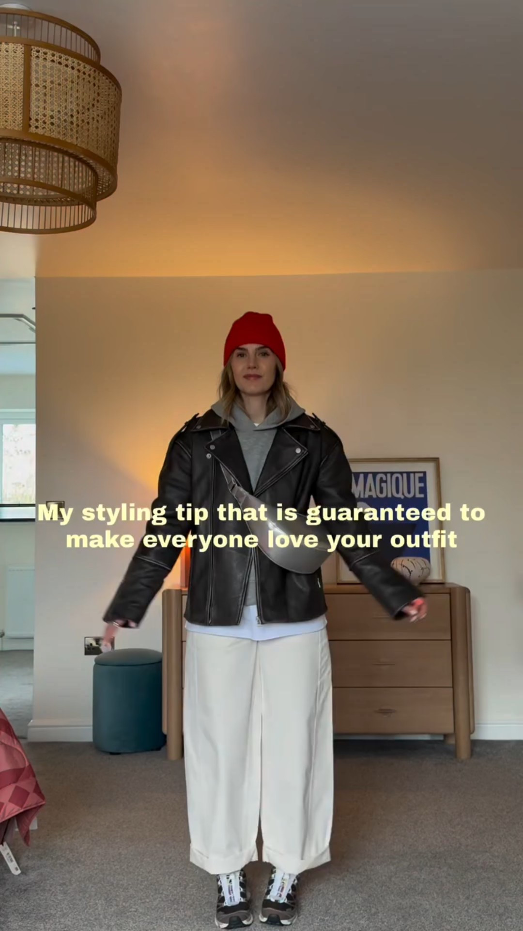 Can you guess what it is? 

If I took the red hat away this outfit it would be pretty boring. Adding a pop of colour lifts the whole outfit, it could be a scarf, bag, colourful t shirt under the hoodie and it could be any colour that suits you. This is an easy way to experiment with colour and I guarantee you people will tell you they love your outfit ❤️

Styling tips, ways to elevate simple outfits, pop of red, styling ideas, neutral outfits with a pop of colour, red hat, barrel leg trousers, brown leather jacket, ways to wear a brown leather jacket, easy ways to wear colour, colourful outfits, grey hoodie, weekend outfits, mum style, fashion for women over 40, effortless outfits, outfit reel

#Stylingtips #popofred #everydayoutfits