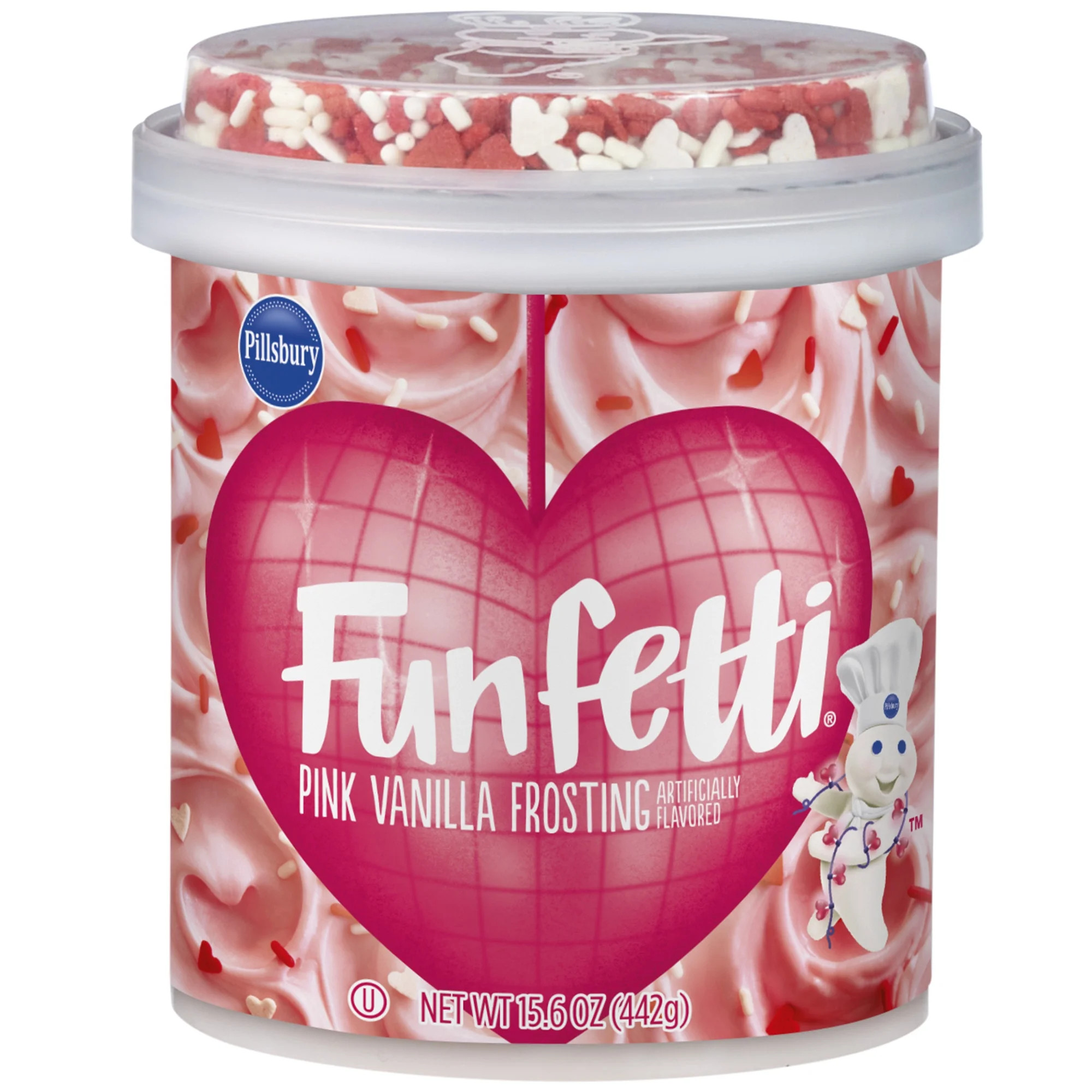 Pillsbury Funfetti Valentine's Day Vanilla Frosting, 15.6 oz Tub | Walmart (US)
