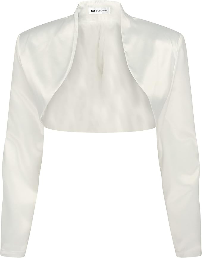 BOLEROSE Formal Long Sleeve Satin Bolero Shrug | Amazon (US)