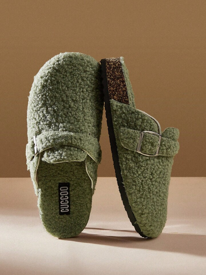 CUCCOO EASI Women's Round Toe Fluffy Slippers School Supplies Back To School Halloween | SHEIN