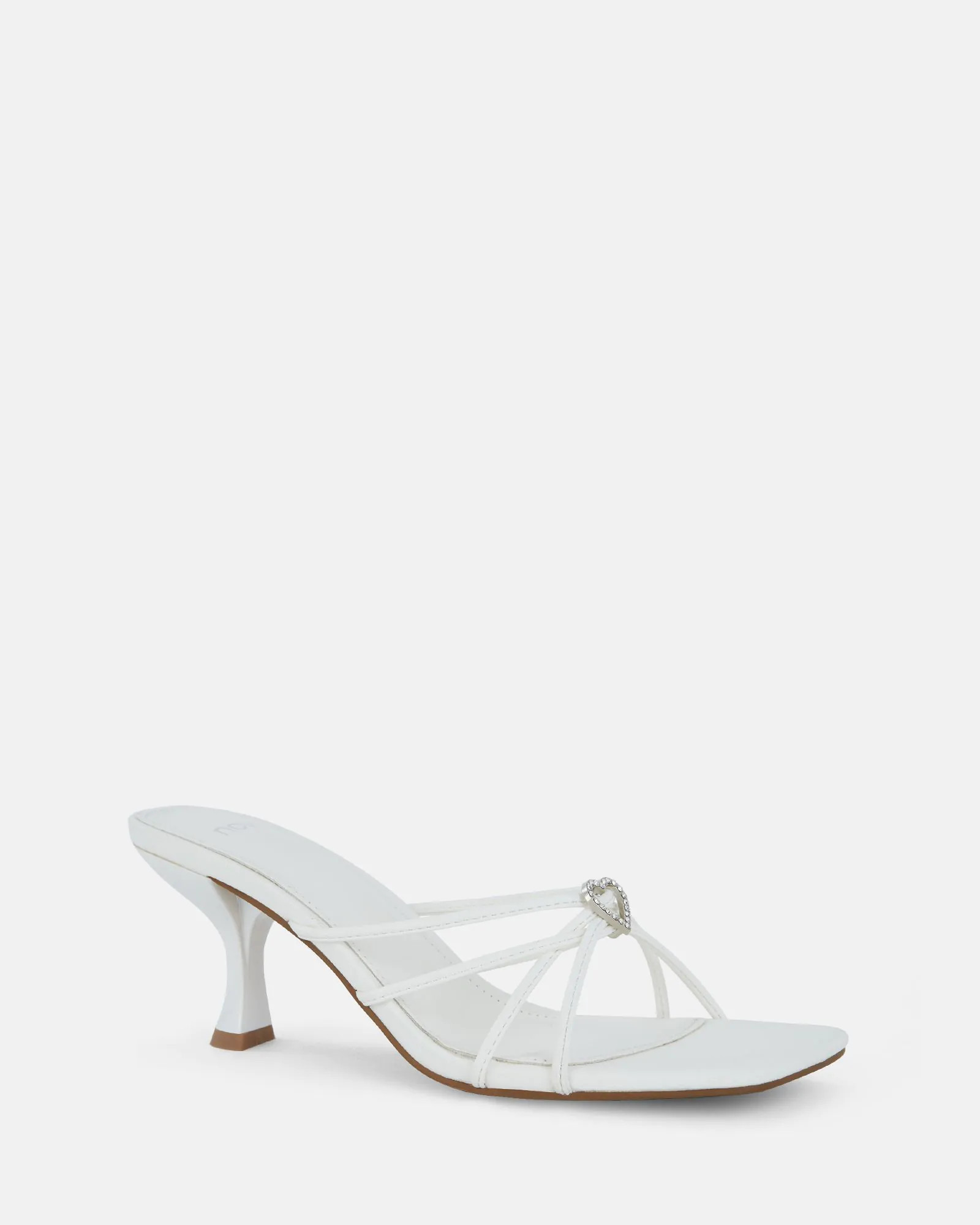 USINI WHITE Open Toe Heels | Novo Shoes