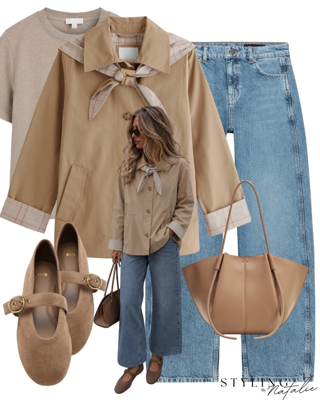 Removable scarf trench jacket, wide leg jeans, suede Mary Jane’s, tote bag and beige t-shirt. 
Autumn outfit, Zara, casual chic, transitional, everyday style, elevated casual, fall jacket, trench coat @abercrombie @ASOS

#LTKFashionMonth #LTKuk #LTKautumn