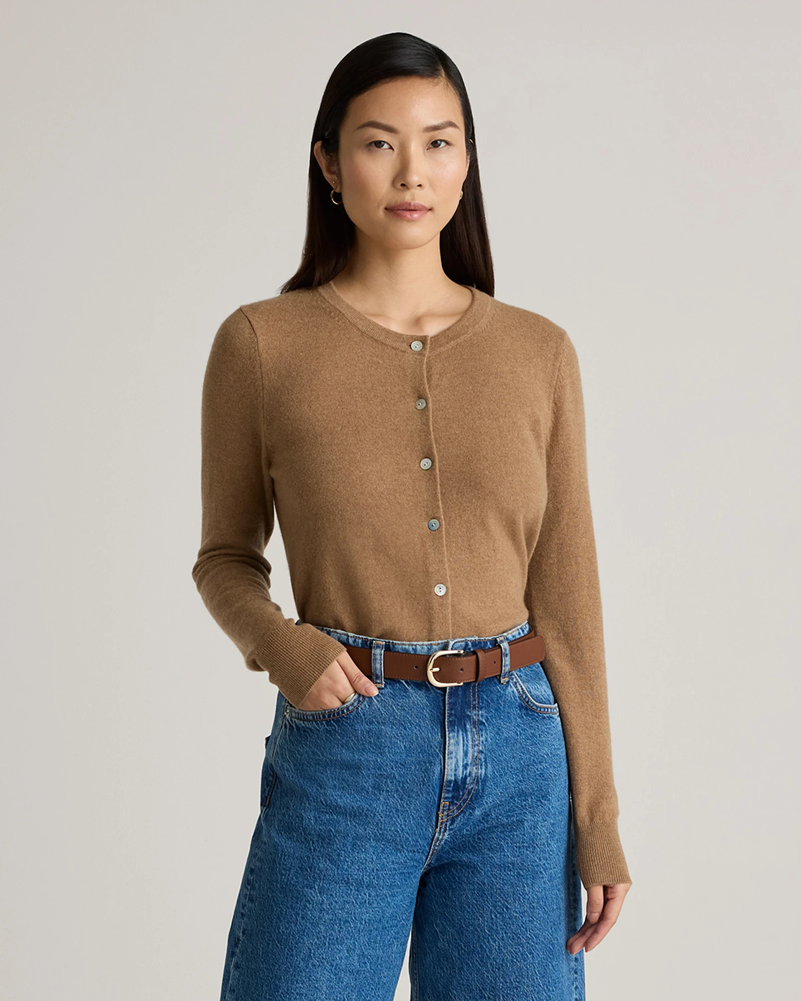 Quince | Women's Mongolian Cashmere Cardigan Sweater in True Navy, Size Medium | Quince