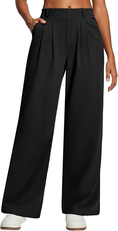 Heathyoga Wide Leg Stretchy Work Pants Women Pull on Dress Pants High Waisted Business Casual Tro... | Amazon (US)