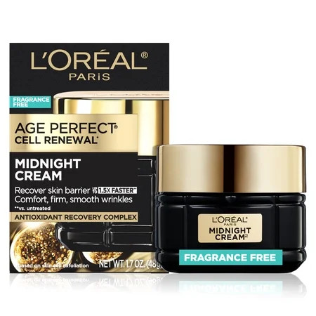 L Oreal Paris Age Perfect Cell Renewal Midnight Cream Fragrance Free 1.7 oz | Walmart (US)
