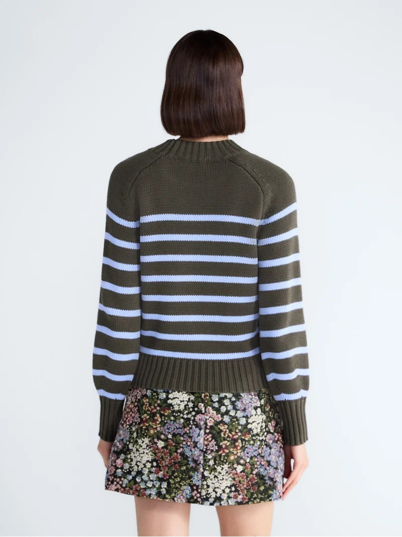 Free Assembly Women's Cropped Mock Neck Cotton Sweater, Midweight, Sizes XS-XXL | Walmart (US)