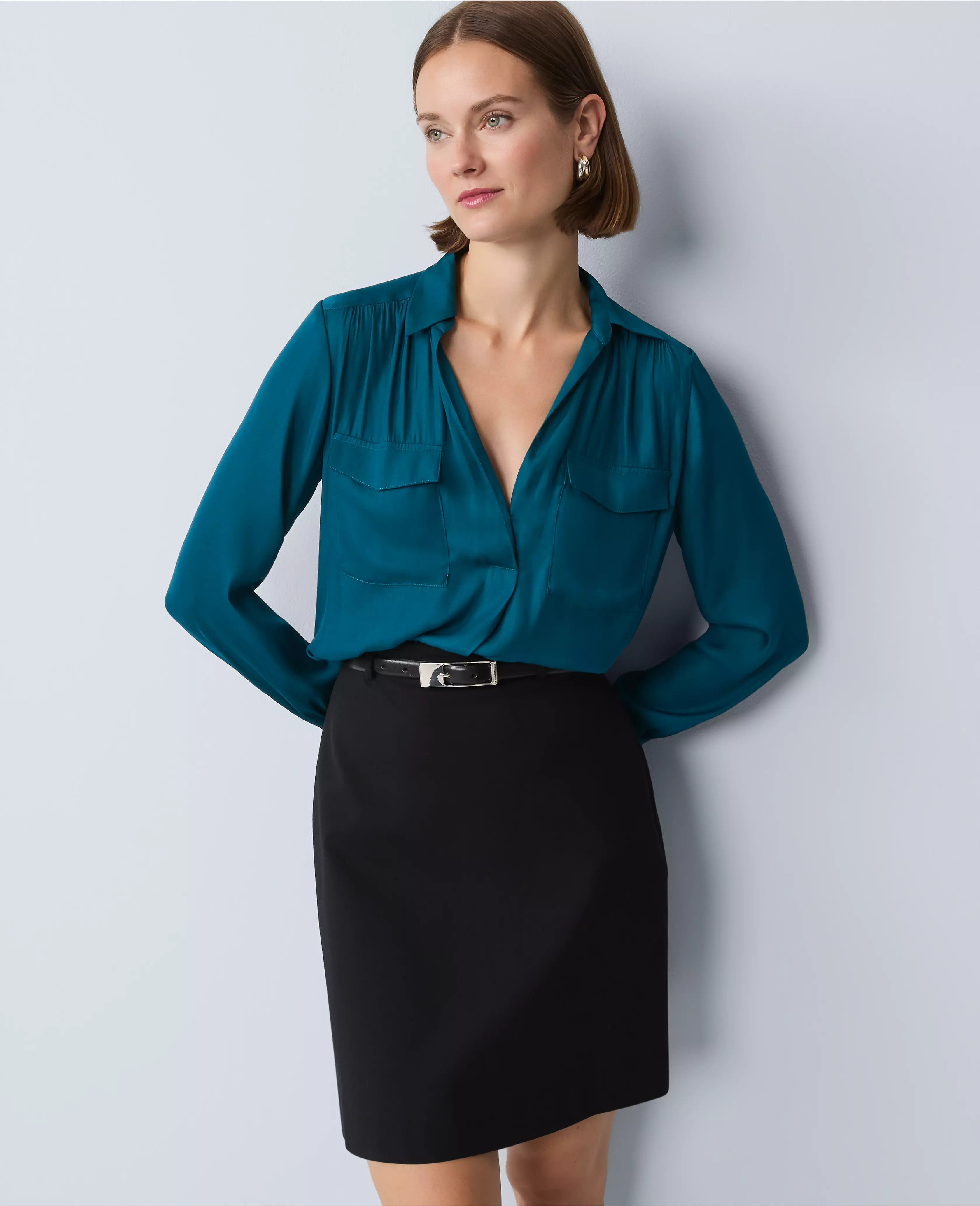 Soft Drapey Camp Shirt | Ann Taylor