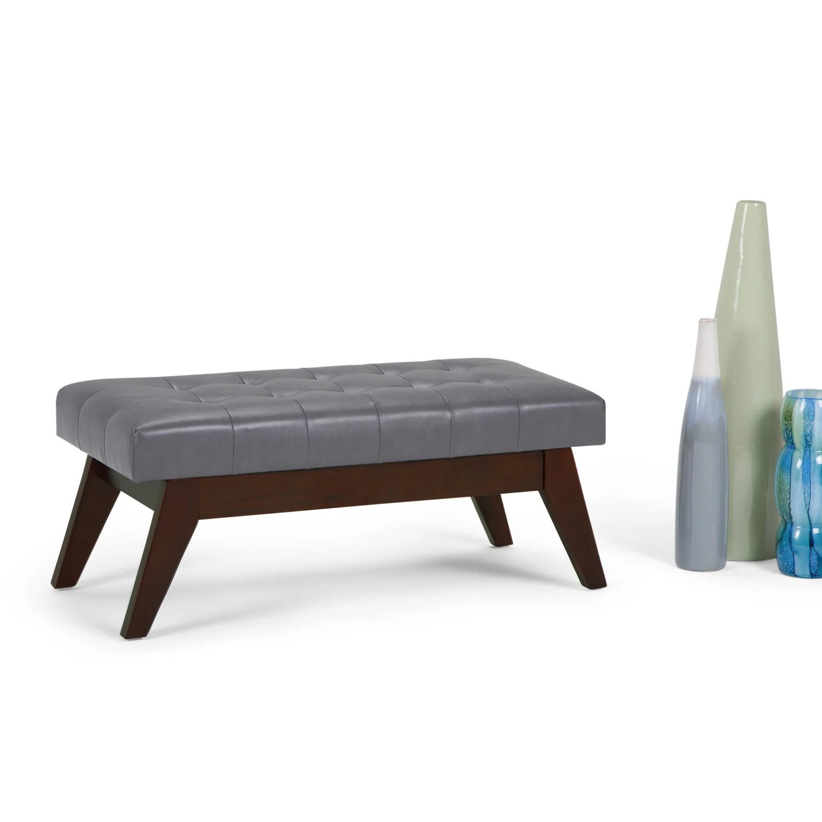 Simpli Home Draper Mid Century Tufted Bench - Walmart.com | Walmart (US)