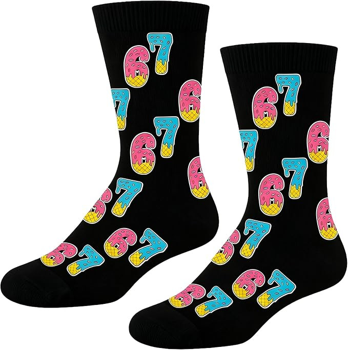 67 Socks,Six Seven Ice Cream Drip,Funny 67 Easter Basket Stuffers Gifts for Kids Teens Girls Boys | Amazon (US)