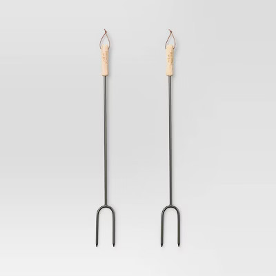 2pc Marshmallow Roasting Log Tong Sticks Black - Threshold™ | Target