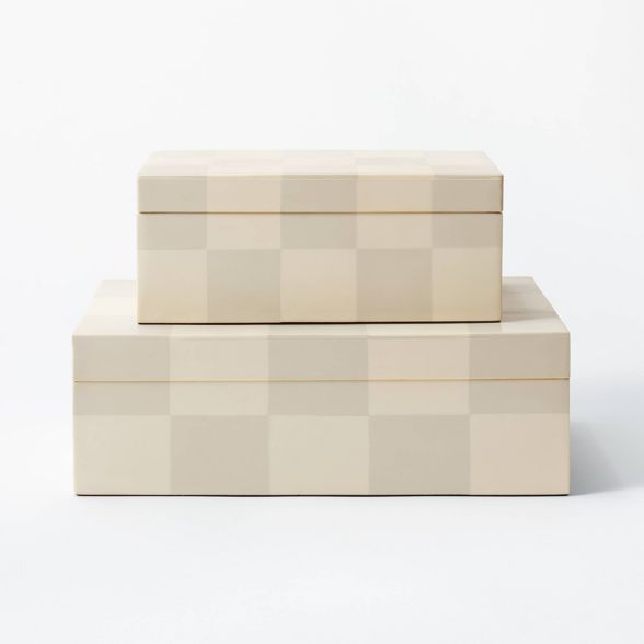 Small Checkered Resin Box - Threshold™ designed with Studio McGee | Target