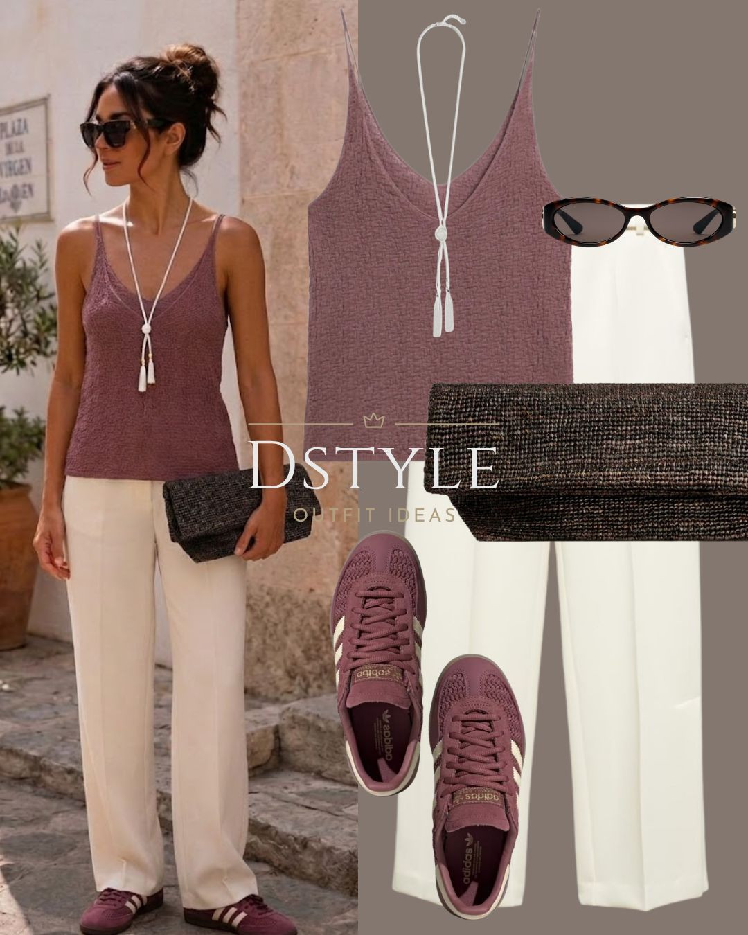 Mauve & Cream European Summer

Adidas sneakers, mauve sneakers, cream trousers, summer travel outfit, European summer style, vacation footwear, casual chic.

#LTKootd #LTKTravel