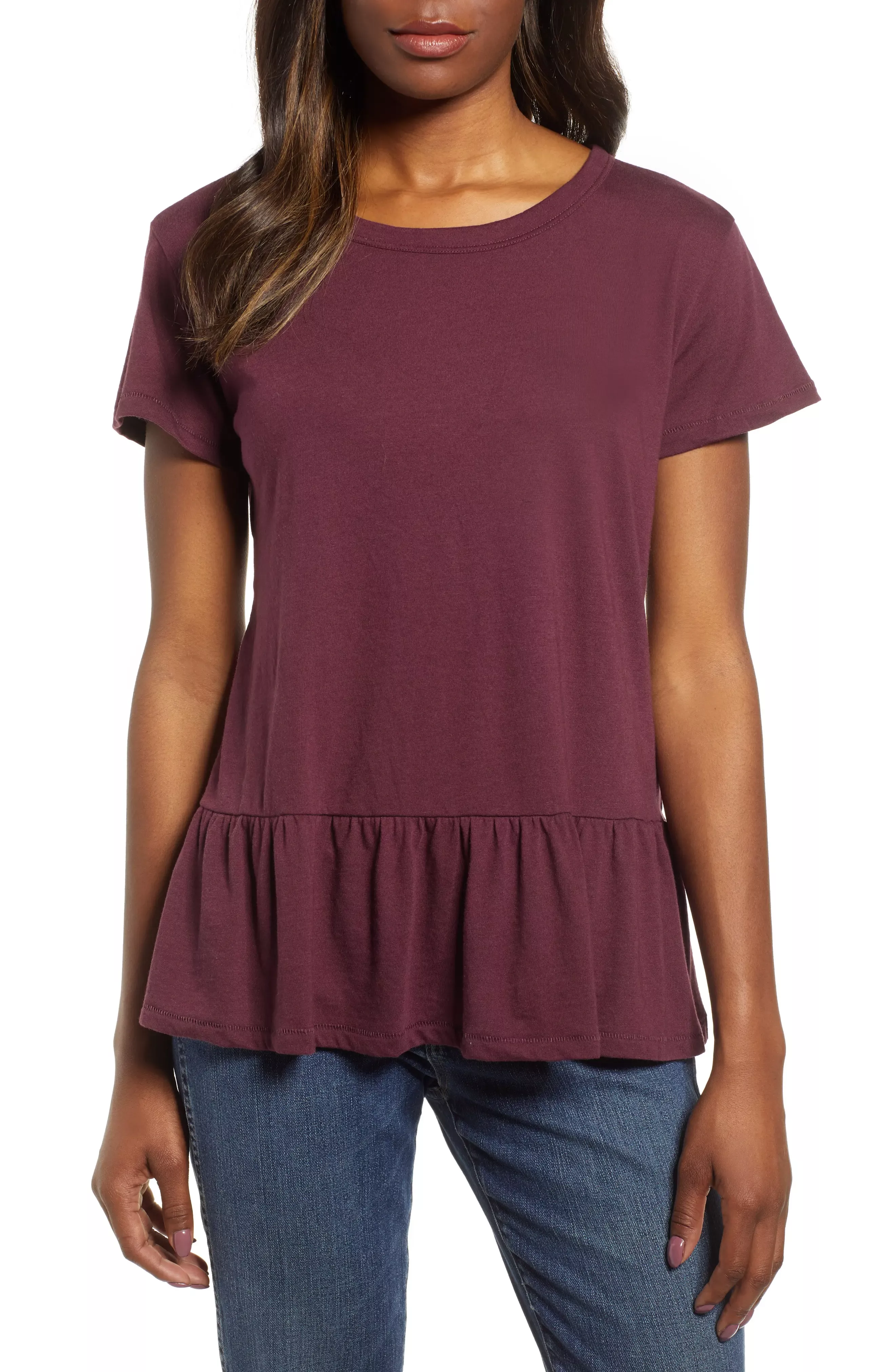 nordstrom caslon peplum tee