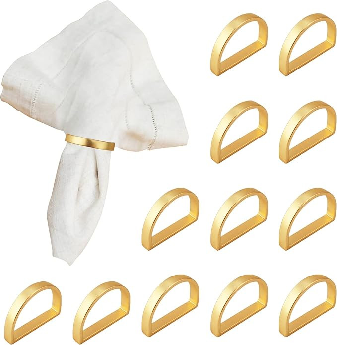 12PCS Metal Napkin Rings, Small Napkin Holder Rings Elegant Napkin Buckles Serviette Buckles Holi... | Amazon (CA)