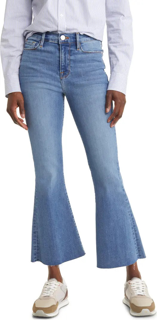 Le Crop Flare Raw Hem Jeans | Nordstrom