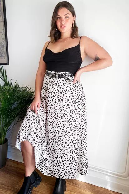 Plus Size Dalmatian High Waisted Midi Skirt | Nasty Gal (US)