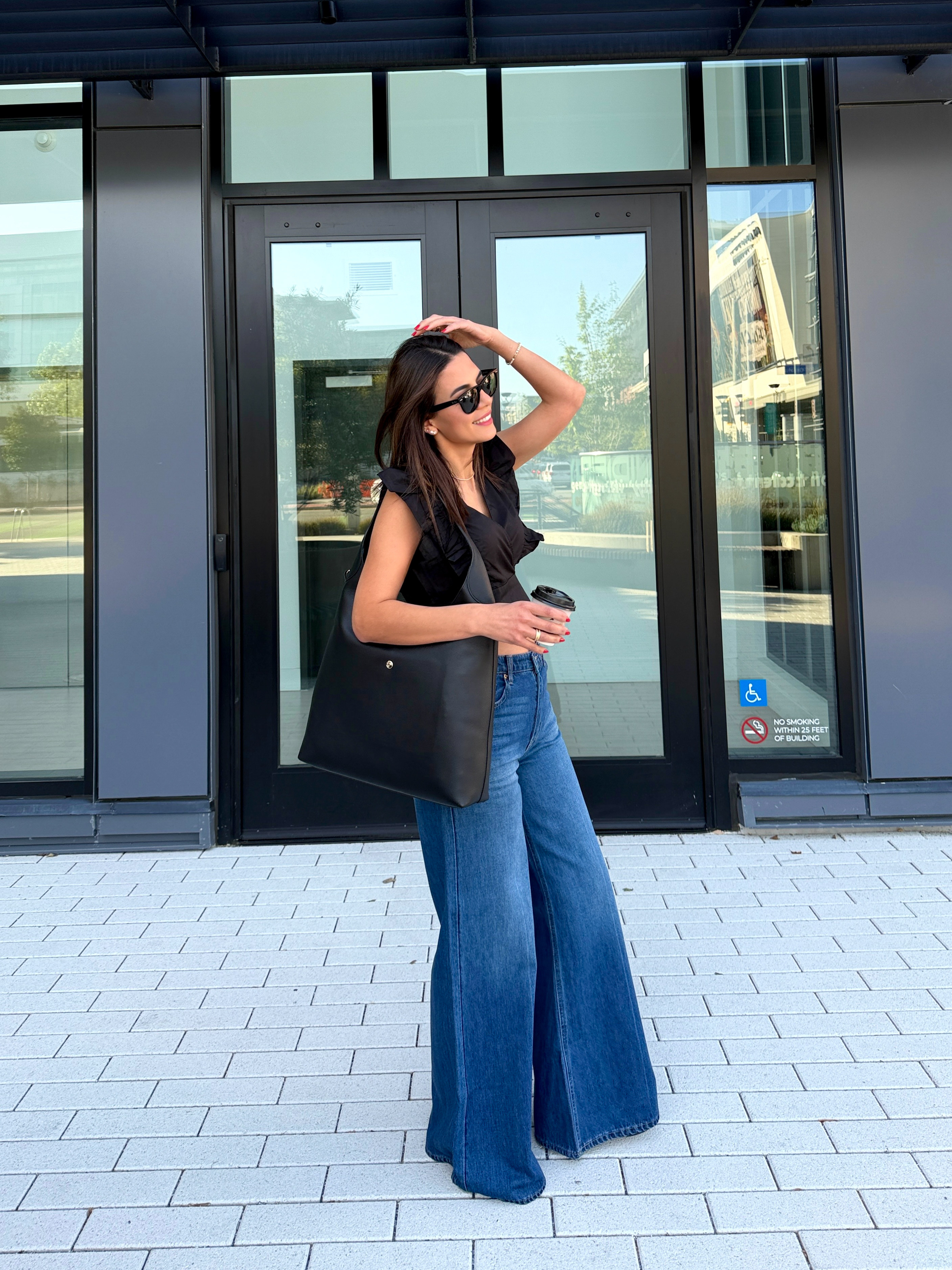 White Leg Jeans, Blue Jeans, Comfortable Jeans, Jeans for Spring, Black Outfit, H&M 

 #LTKootd #LTKTall #LTKTravel