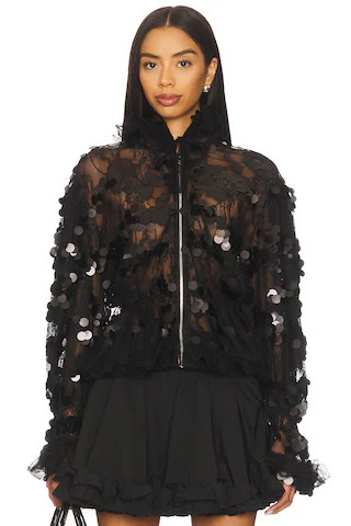 AKNVAS Sofie Sequin Lace Jacket in Black from Revolve.com | Revolve Clothing (Global)