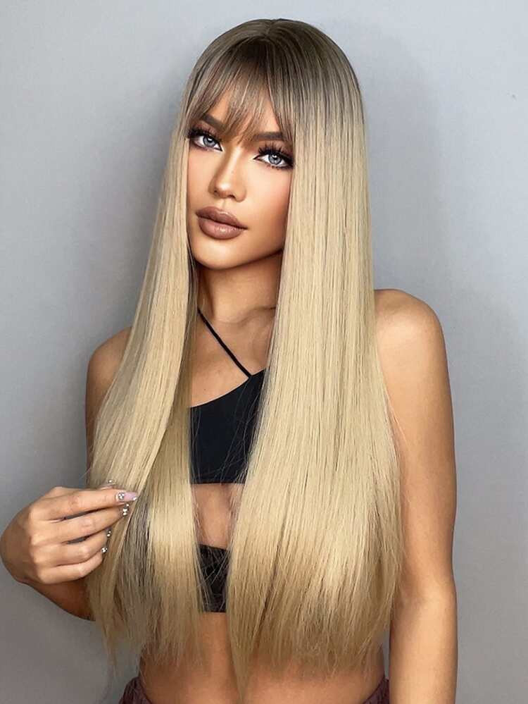 Long Straight Synthetic Wig With Bangs | SHEIN