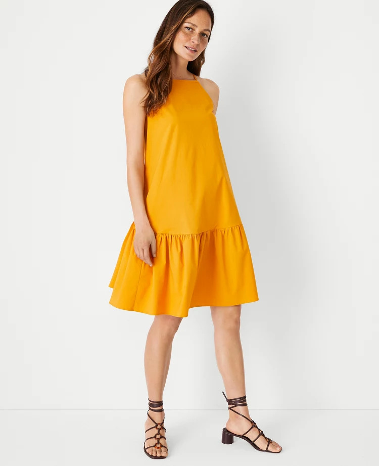 Square Neck Flounce Shift Dress | Ann Taylor (US)