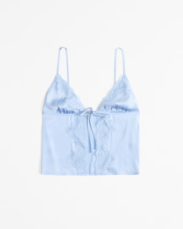 Women's Lace and Satin Tie-Front Cami | Women's New Arrivals | Abercrombie.com | Abercrombie & Fitch (US)