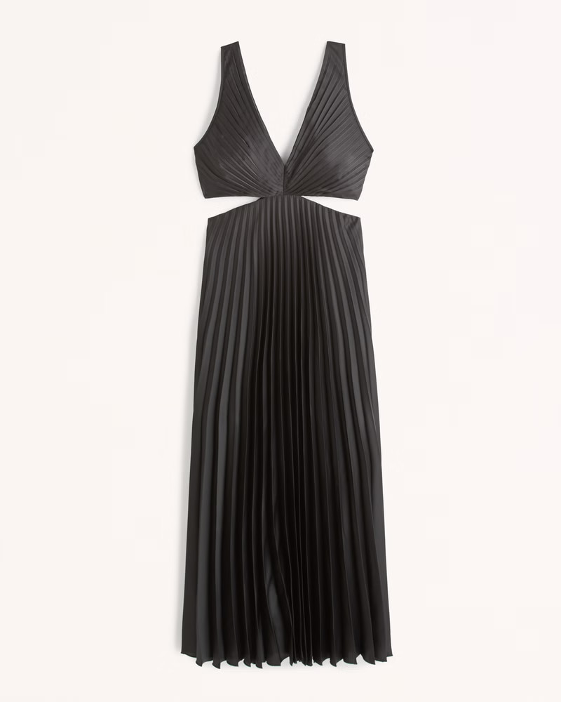 Women's The A&F Giselle Pleated Cutout Maxi Dress | Women's Dresses & Jumpsuits | Abercrombie.com | Abercrombie & Fitch (US)