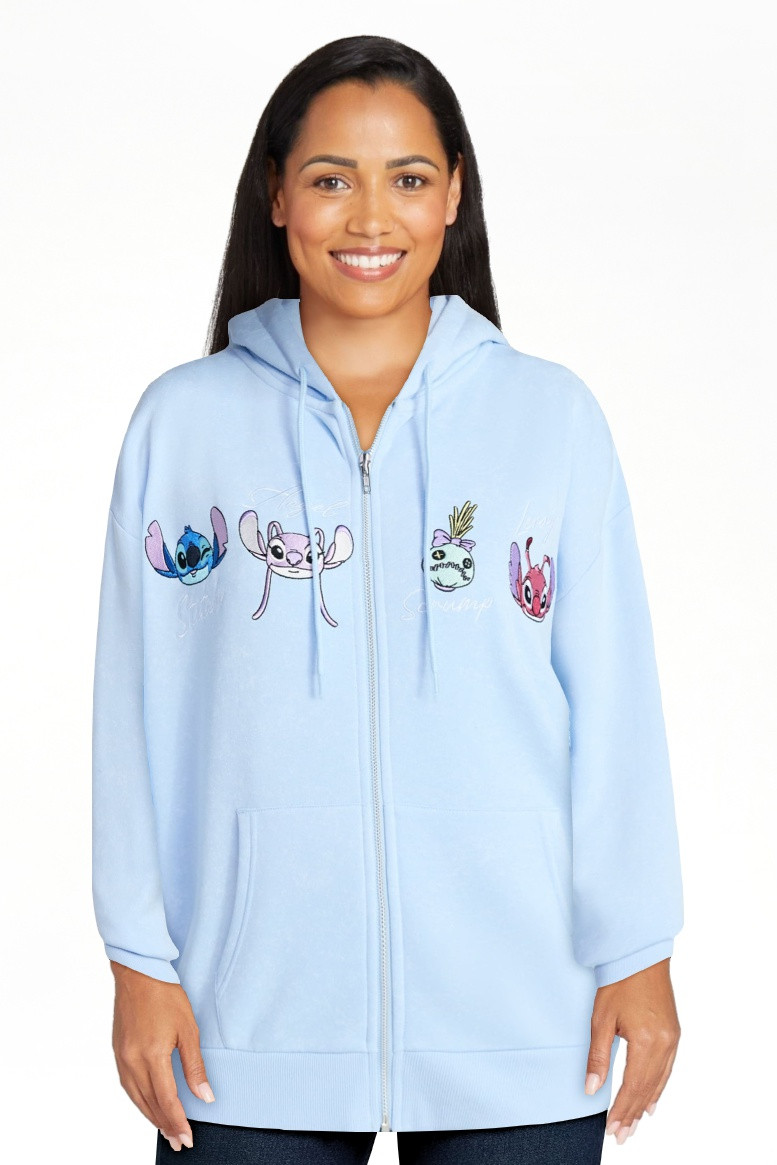Disney Stitch Women's Graphic Zip-Up Hoodie Sweatshirt, Sizes XXS-XXL | Walmart (US)