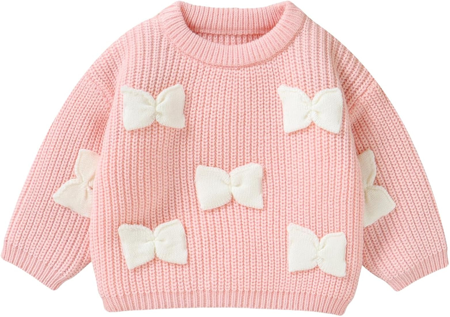 MAYUMMPY Fall Winter Baby Girl Clothes Chunky Sweater Long Sleeve Crewneck Knit Pullover Sweaters... | Amazon (US)