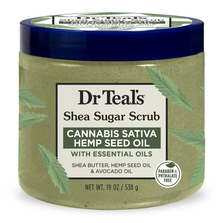 Dr Teal's Shea Sugar Body Scrub, Cannabis Sativa Hemp Seed Oil with Essential Oils, 19 oz - Walma... | Walmart (US)