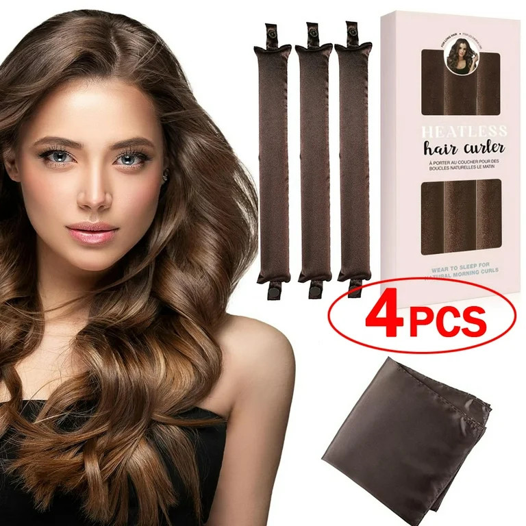 3pcs Satin Heatless Hair Curlers, Sleep-In Curling Set for Effortless Curls, No Heat Hair Styling... | Walmart (US)