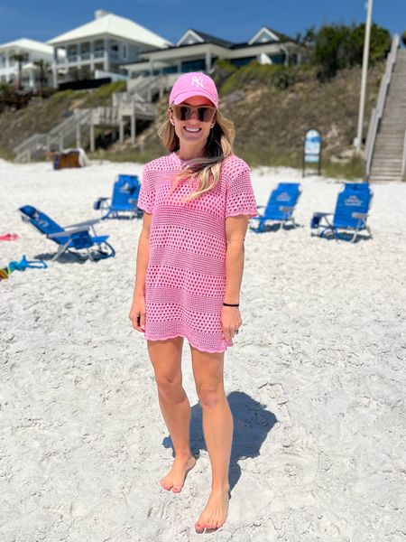 Swim coverup 
Beach look
Beach hat
Sunglasses 

#LTKfindsunder50 #LTKSeasonal #LTKstyletip