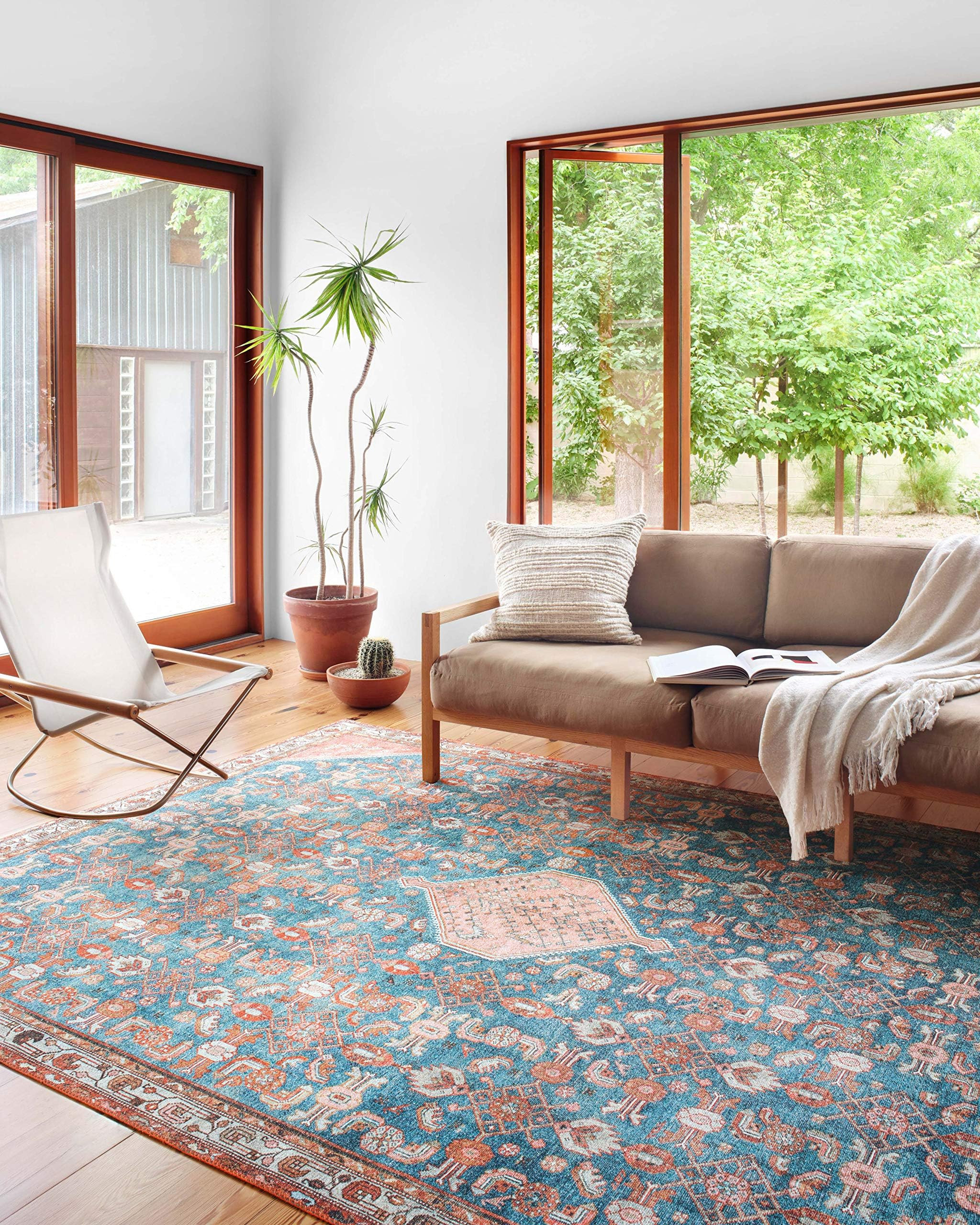 Loloi Layla Collection LAY-10 Marine/Clay 2'-6" x 7'-6" .13" Thick Runner Rug, Soft, Durable, Vin... | Amazon (US)