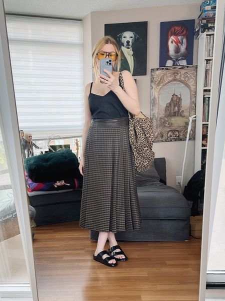 I found this skirt on Poshmark for $20. It’s a wrap style with a leather buckled waistband. The seller bought it in 1990 in Germany. I love knowing a story behind something I buy, it makes it better. I layered a slip dress under it because it opens in the wrap overlap area and exposes a lot of leg when I walk. The slip dress keeps it all covered.
Skirt vintage, dress thrifted.

•
.  #summerlook  #torontostylist #StyleOver40  #thriftFind #thriftstyle #secondhandFind #poshmarkfind #fashionstylist #FashionOver40  #MumStyle #genX #genXStyle #shopSecondhand #genXInfluencer #WhoWhatWearing #genXblogger #secondhandDesigner #Over40Style #40PlusStyle #stylingtip. #Stylish40s #styleTip  #secondhandstyle 


#LTKstyletip #LTKSeasonal #LTKunder50